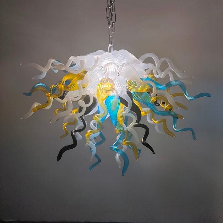 Arte Moderno Lámpara de vidrio soplado multicolor Araña de cristal soplado a mano