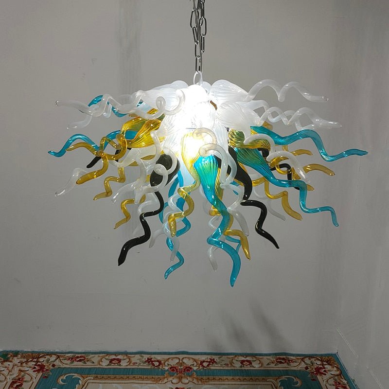 Arte Moderno Lámpara de vidrio soplado multicolor Araña de cristal soplado a mano