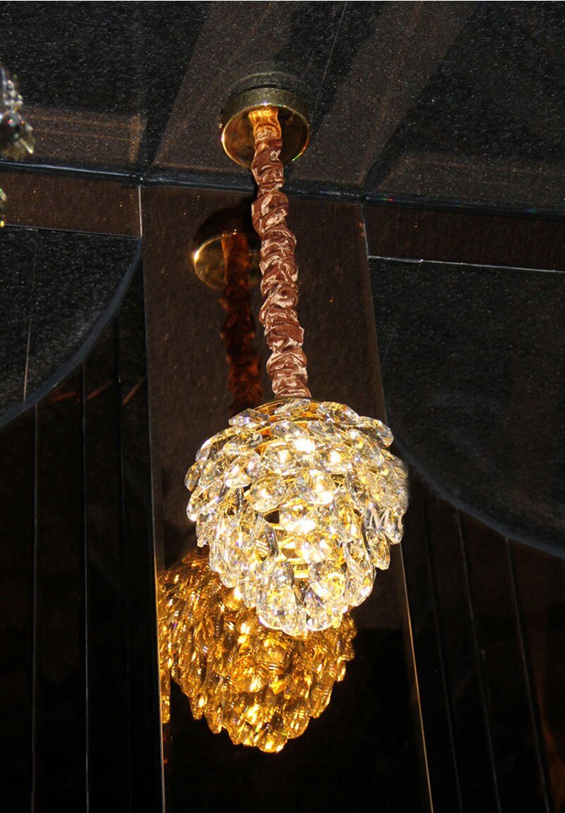 Modern Crystal Pendant Light Gold /Chrome Pendant Light Pineapple shape Used in WalkWay Club Guaranteed 100%