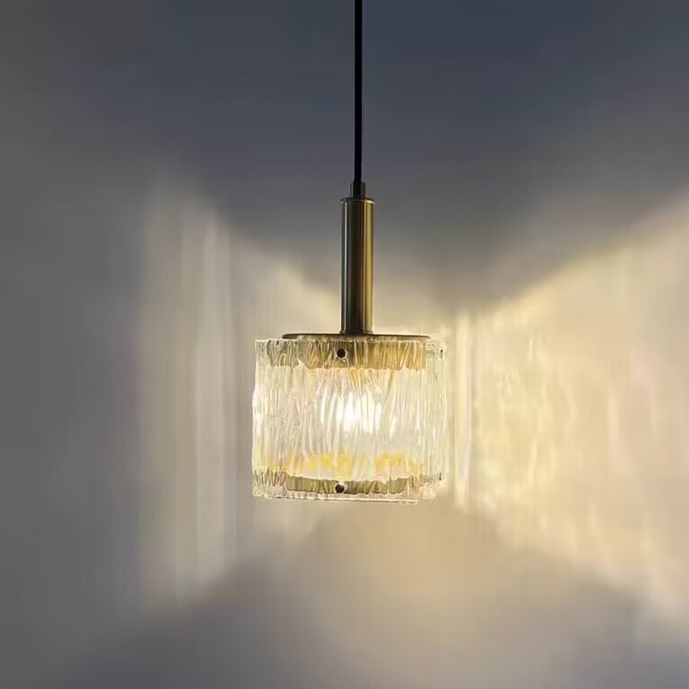 Modern Cubic Glass Pendant Lights  For Kitchen Island & Bedside