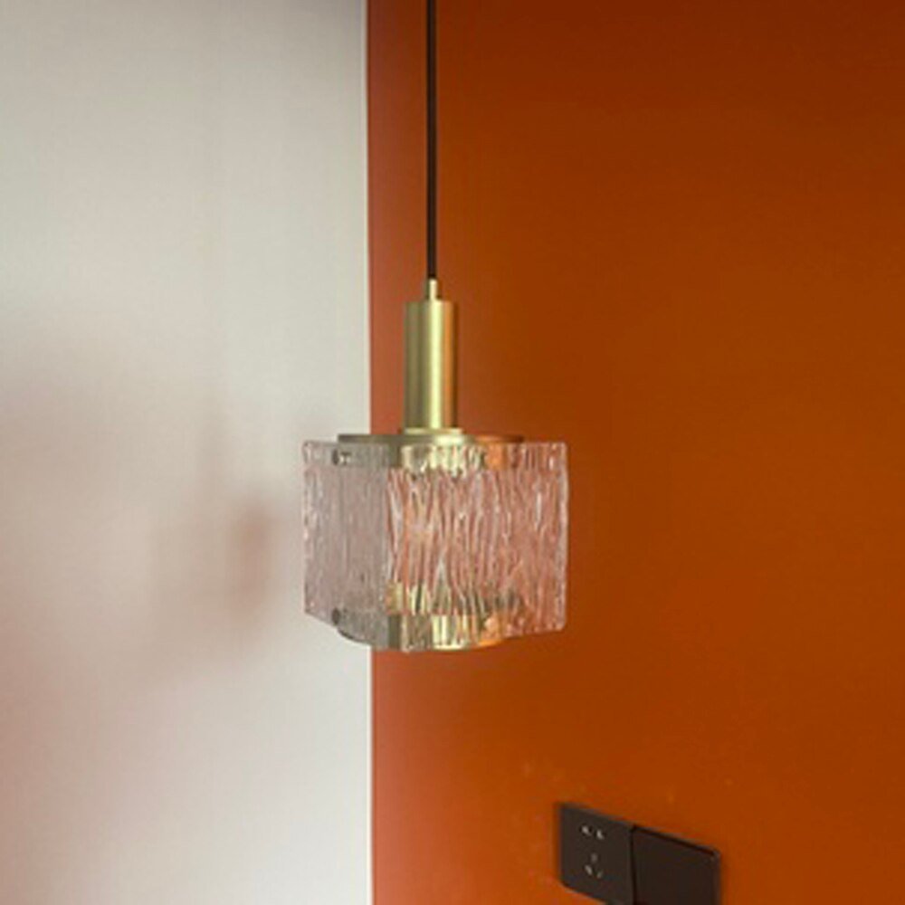 Modern Cubic Glass Pendant Lights  For Kitchen Island & Bedside