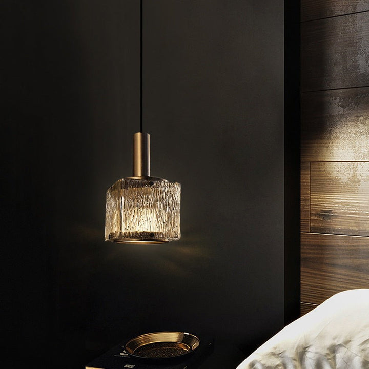 Modern Cubic Glass Pendant Lights  For Kitchen Island & Bedside