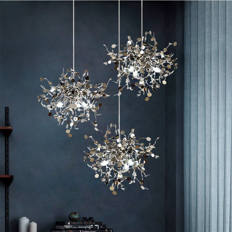 Modern Gold Pendant Lights Led Hanging Lamp For Dining Room Kitchen Lighting Fixtures Home Art Decor Suspension Round Shape