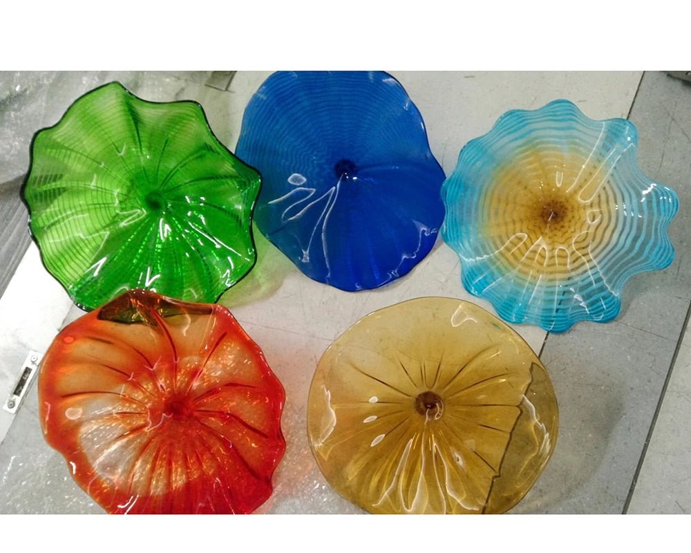 Lámpara moderna de cristal soplado de Murano Arte Luz Flor Placas Lámpara Hogar Salón Decoración