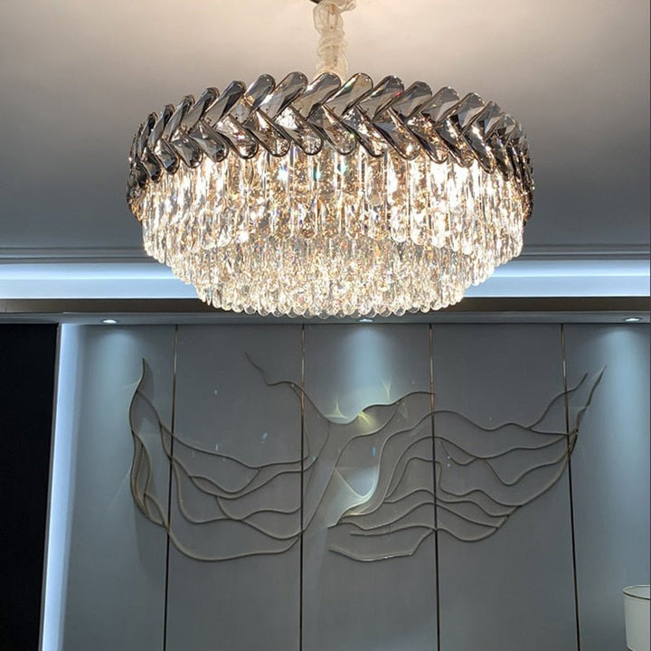 Lámpara Led Moderna Para Salón Comedor Decoración Dormitorio Cocina Redonda Lámpara Gris Ahumado