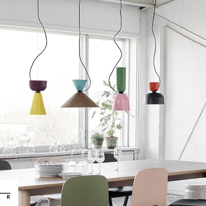 Modern LED Colorful Pendant Light Kitchen Island Suspension Lamp Dining Table Hanging Lamp Macaroon Loft Kitchen Lamp