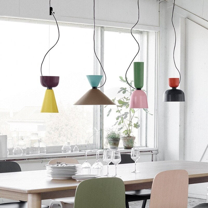 Modern LED Colorful Pendant Light Kitchen Island Suspension Lamp Dining Table Hanging Lamp Macaroon Loft Kitchen Lamp