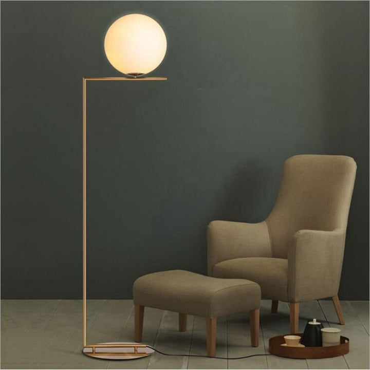 Modern LED Floor Lamp Floor Light Shade Glass Ball Standing Lamp For Bedroom Living Room Gold Designs