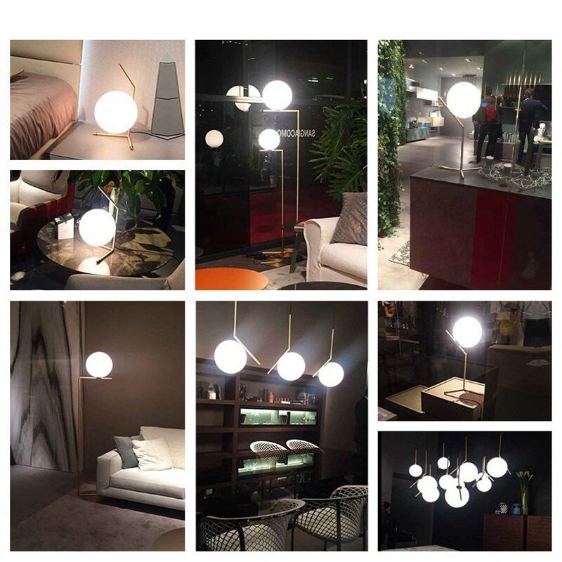 Modern LED Floor Lamp Floor Light Shade Glass Ball Standing Lamp For Bedroom Living Room Gold Designs