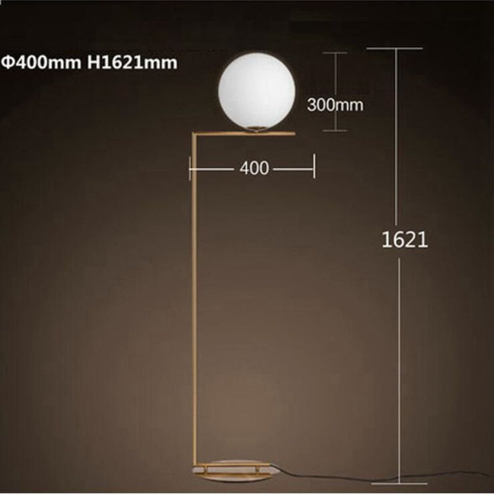 Lámpara de pie LED moderna Lámpara de pie de bola de cristal con pantalla de luz de suelo para dormitorio Sala de estar Diseños dorados