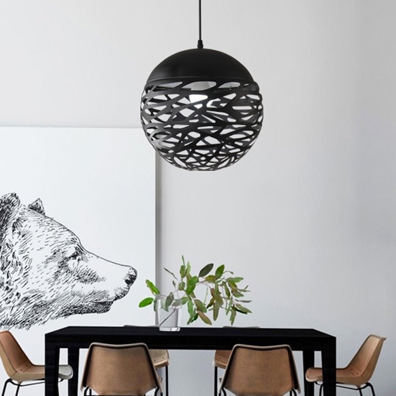 Modern Led Pendant Lamp White Black Painting Metal Pendant Light For Stair Dinning Living Room Hanging Lighting