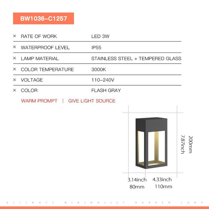 Modern LED Wall Light Outdoor Lighting Garden Light Waterproof 5W Sensor Wall Sconces Terrace Balcony Wall Lamping Street Lamp