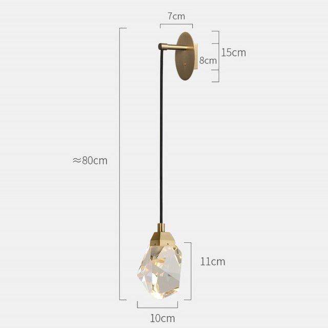Modern Minimalist Crystal Wall Lamp Living Room Bedroom Bedsize Diamond Design Wall Light Sconces