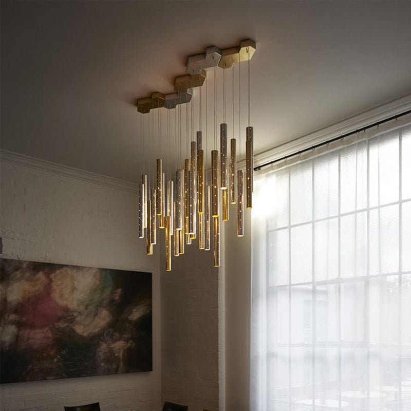 Modern Nordic Tube Shape LED Chandelier For Dining Room