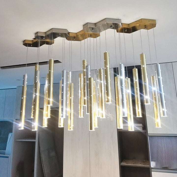 Modern Nordic Tube Shape LED Chandelier For Dining Room