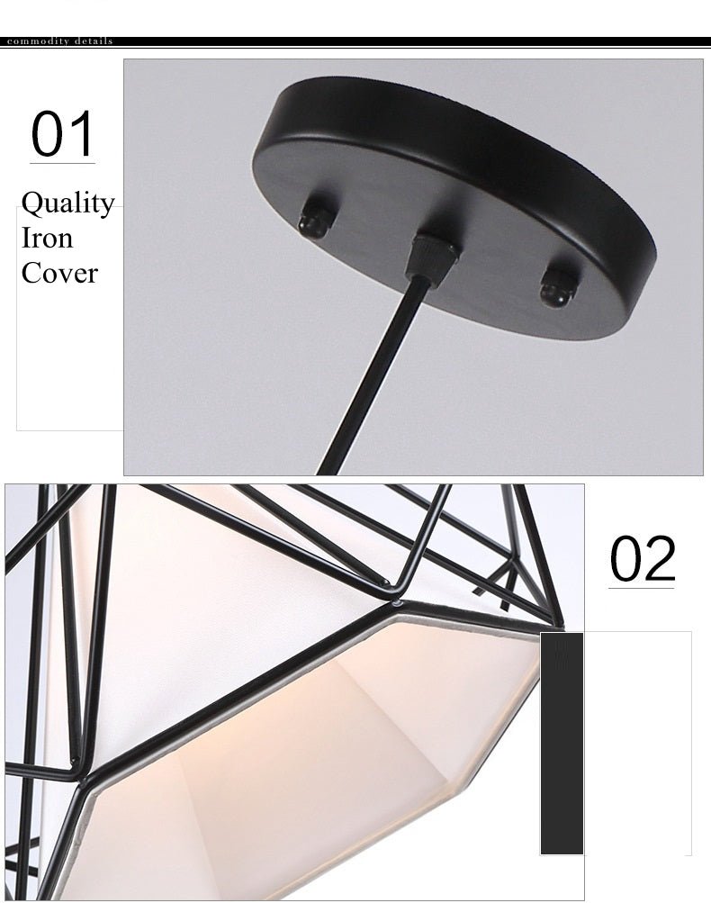 Modern Pendant Lamp Light Iron Frame Pendant Lights for Kitchen Island Dining Room Home Decoration Luminaire