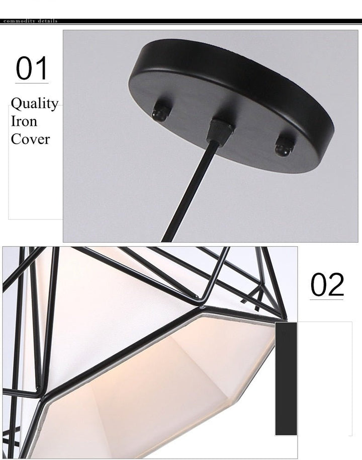Modern Pendant Lamp Light Iron Frame Pendant Lights for Kitchen Island Dining Room Home Decoration Luminaire