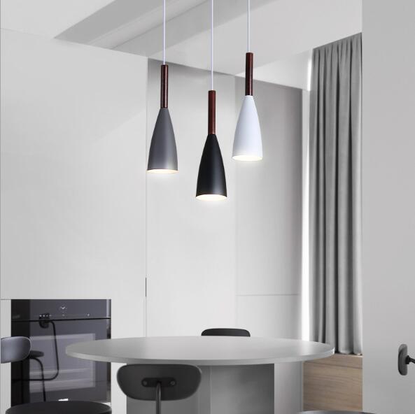 Modern Pendant Light Kitchen Hanging Lamp Dining Room Kitchen Lighting Fixture Loft Decor Wood Lamp Luminaire Lustre