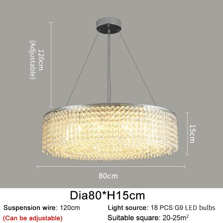 Modern Round Crystal Chandelier For Living Room Chrome Gold - ATY Home Decor