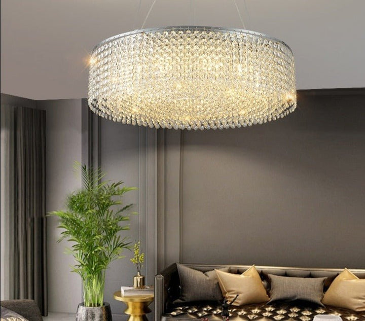 Modern Round Crystal Chandelier For Living Room Chrome Gold - ATY Home Decor