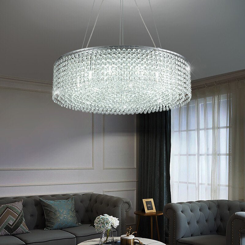 Modern Round Crystal Chandelier For Living Room Chrome Gold - ATY Home Decor