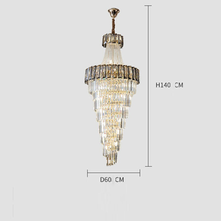 Modern Spiral Design Staircase Crystal Chandelier