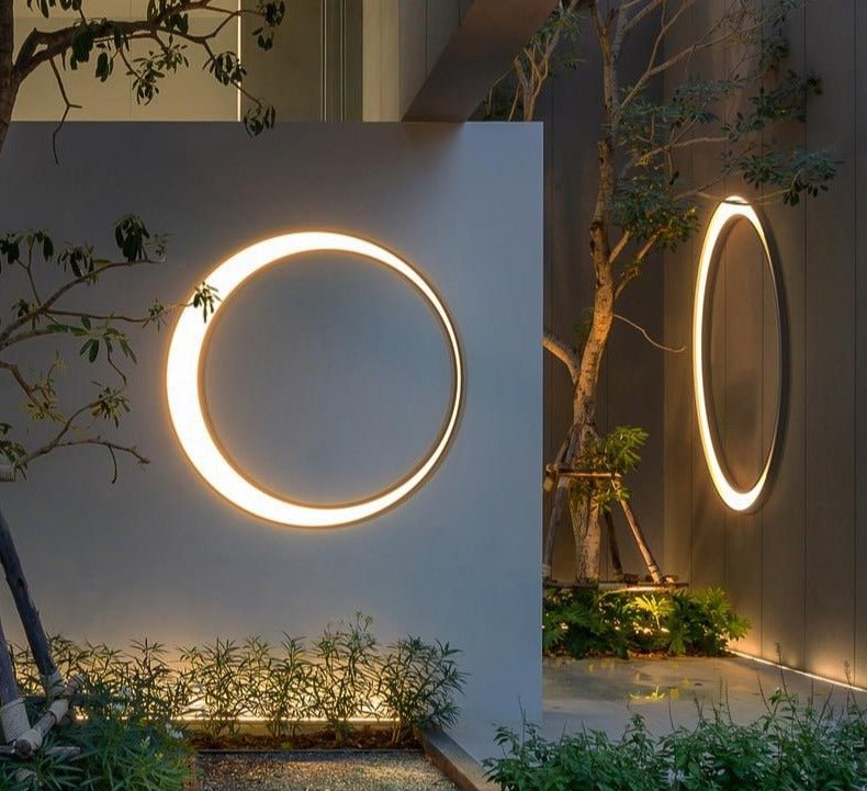 Decorative Crescent Moon Outdoor Waterproof Wall Sconces for Balcony, Courtyard, Garden, or Patio