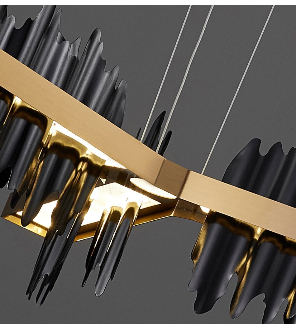 Modern Back Gold Iceberg Design LED Chandelier for Living Room, Dining Room or Kitchen Island