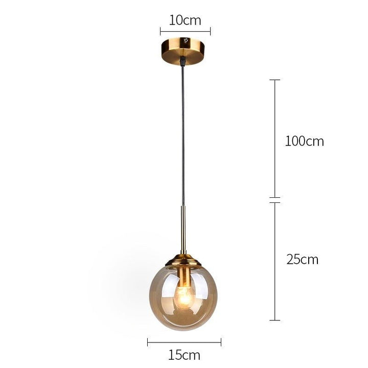 Nordic Pendant Dark Glass Gray Lights Hanglamp Bar Restaurant Bedroom Bedside Modern Glass Ball