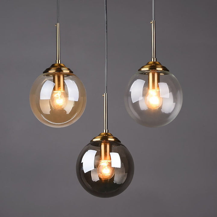 Nordic Pendant Dark Glass Gray Lights Hanglamp Bar Restaurant Bedroom Bedside Modern Glass Ball