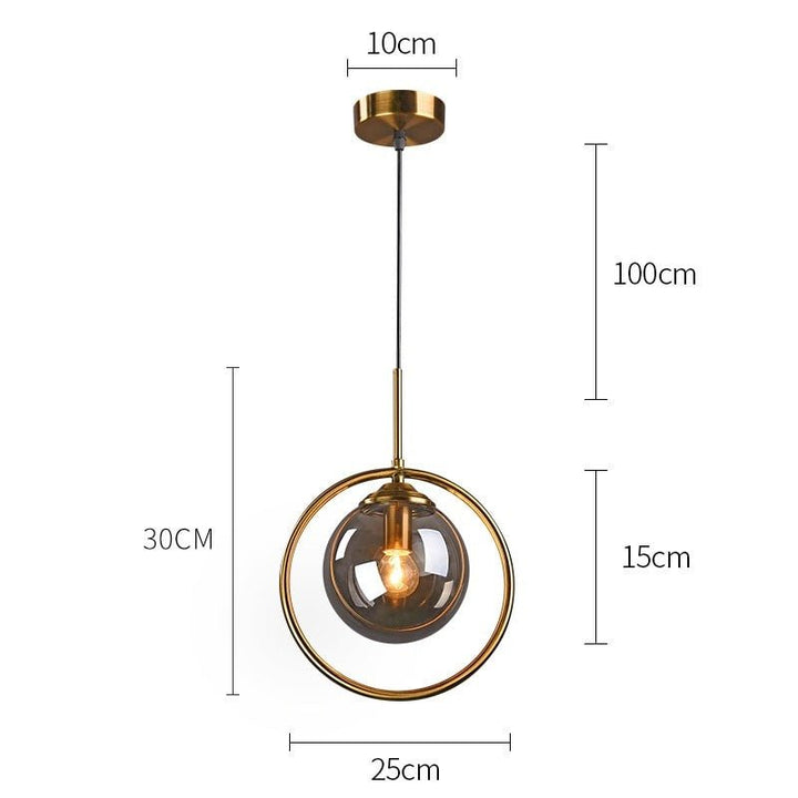 Nordic Pendant Dark Glass Gray Lights Hanglamp Bar Restaurant Bedroom Bedside Modern Glass Ball