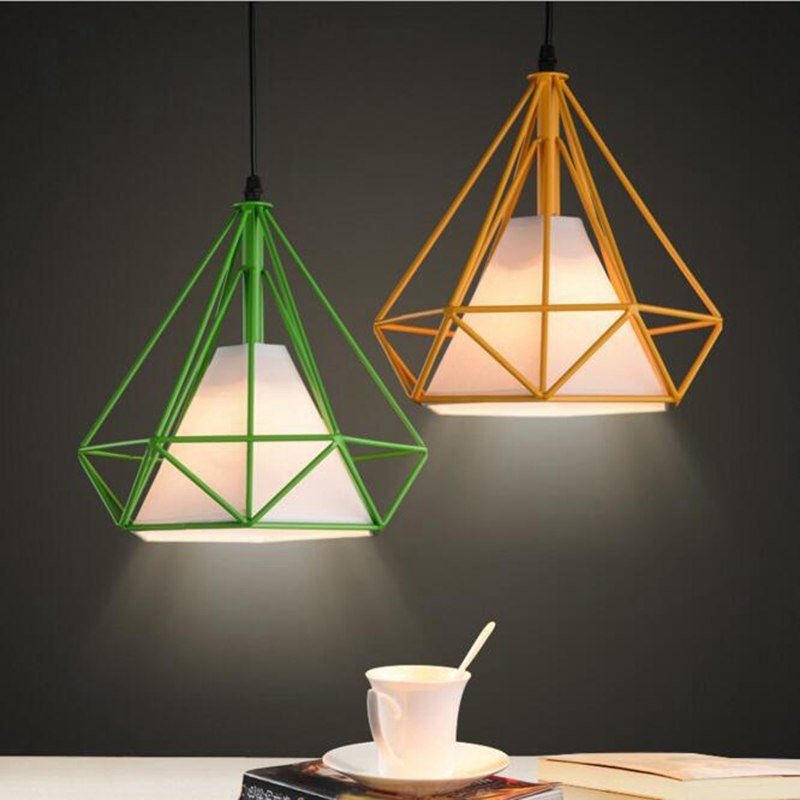 Pendant Lights, Modern Colorful Birdcage LED Kitchen Light Kitchen Island Hanging Lamp Frame Hanglamp Lighting Fixture