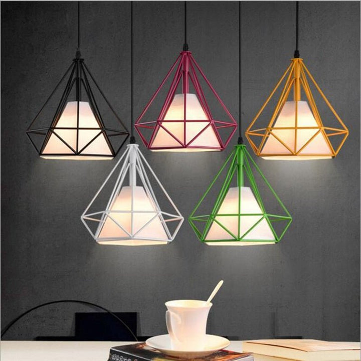 Pendant Lights, Modern Colorful Birdcage LED Kitchen Light Kitchen Island Hanging Lamp Frame Hanglamp Lighting Fixture