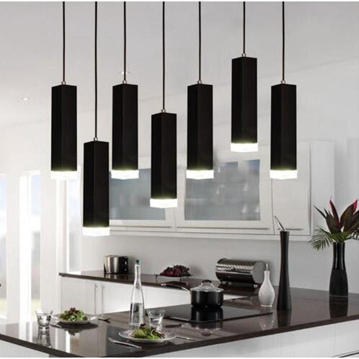 Pendant Lights Modern Kitchen Lamp Dining Room Bar Counter Shop Pipe Pendant Lights Kitchen Light Square Tube Spot Lamp