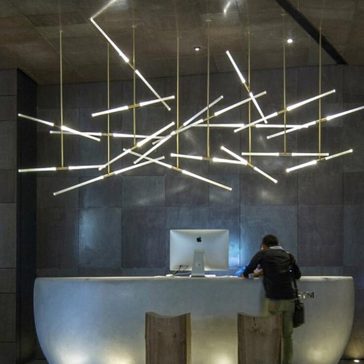 Post Modern Long Tube Branch LED Pendant Light Loft Hanging Lamp Office Bar Track Lamp Restaurant Showroom Shop Hanglamp Light