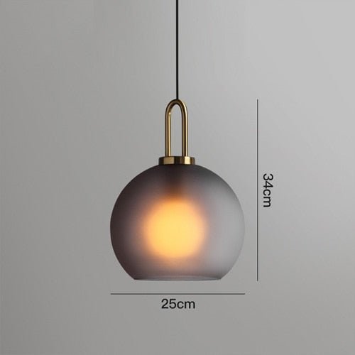 Postmodern Glass Pendant Lights Luxury Lamps For Restaurant Bedroom Bedside Glass Ball Single