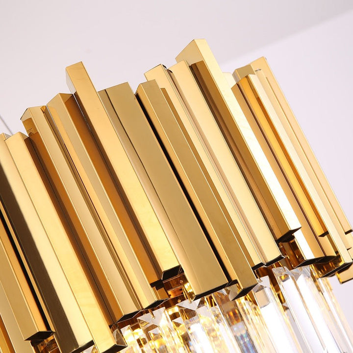 Rectangle Modern Gold Chandelier For Dining Room Hanging Lamp Kitchen Chandeliers Light Fixtures