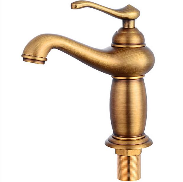 Single Handle Antique Bronze Finish Bathroom Faucet Brass Basin Sink Solid Brass Faucets  Water Mixer Taps Bath Crane