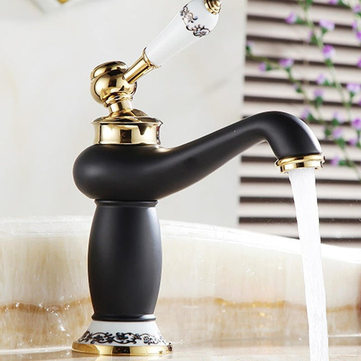 Single Handle Antique Bronze Finish Bathroom Faucet Brass Basin Sink Solid Brass Faucets  Water Mixer Taps Bath Crane