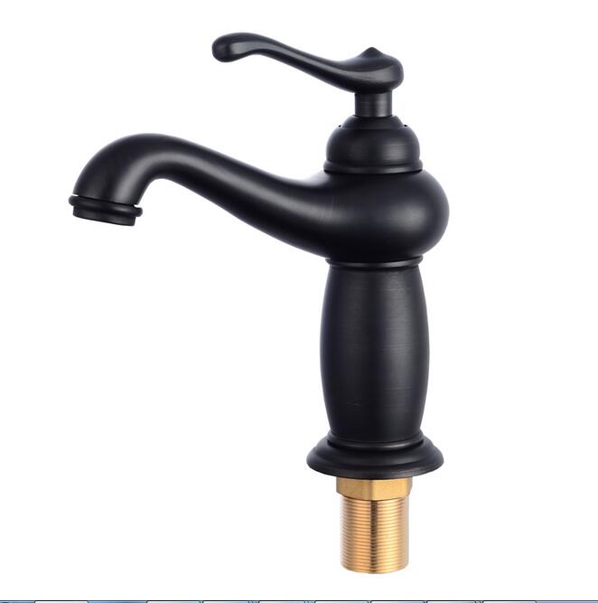 Single Handle Antique Bronze Finish Bathroom Faucet Brass Basin Sink Solid Brass Faucets  Water Mixer Taps Bath Crane