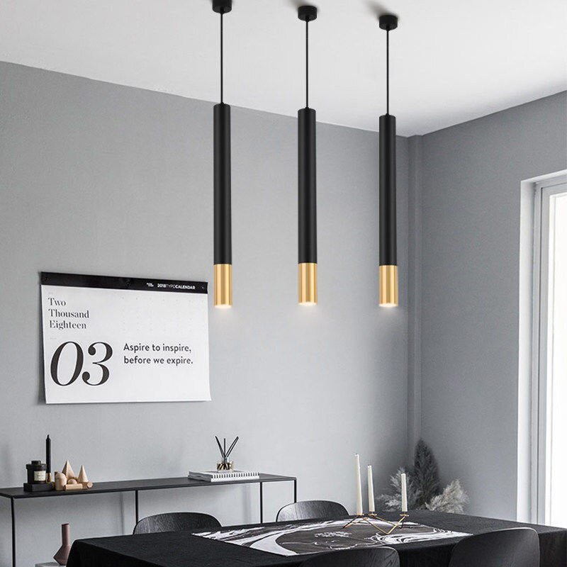 Un solo cabezal largo tubo colgante luces para bar restaurante escalera cocina isla Droplight LED