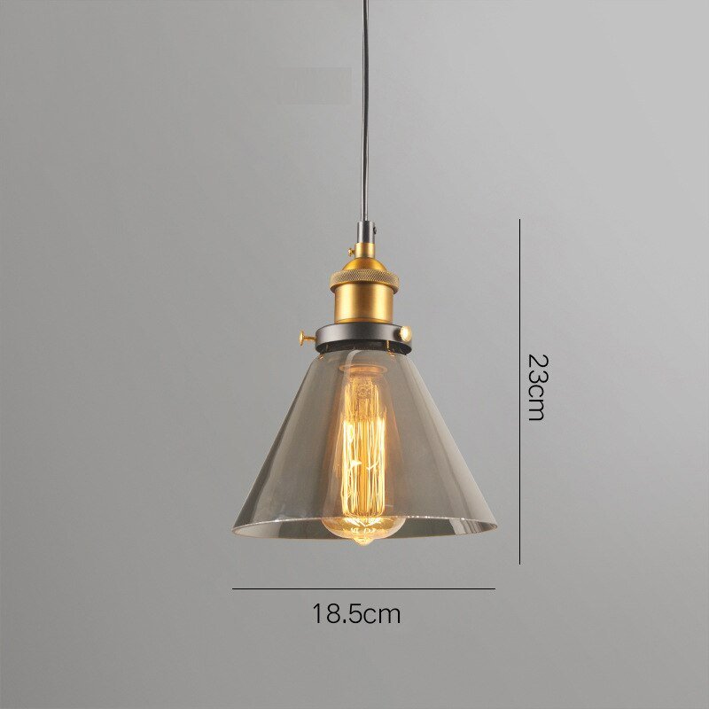 Smoky Glass Vintage Industrial Pendant Lights perfect for Lofts, and Retro Café Bar Dining