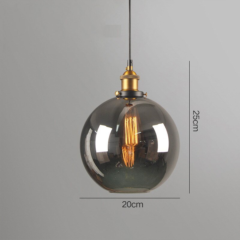 Smoky Glass Vintage Industrial Pendant Lights perfect for Lofts, and Retro Café Bar Dining