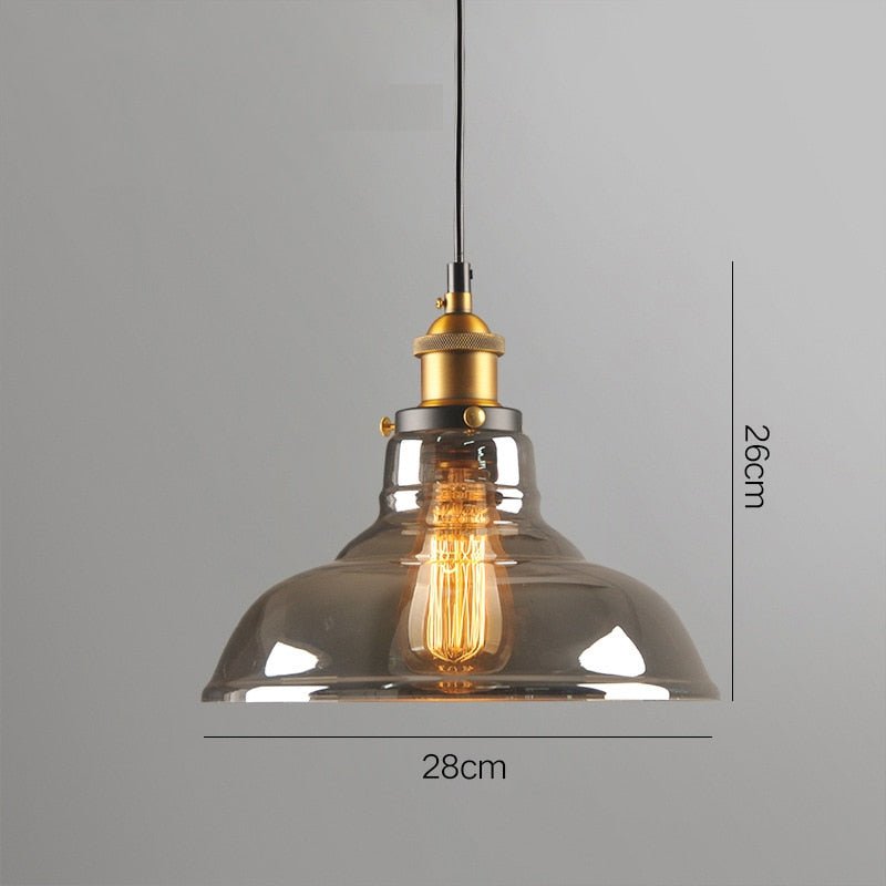Smoky Glass Vintage Industrial Pendant Lights perfect for Lofts, and Retro Café Bar Dining