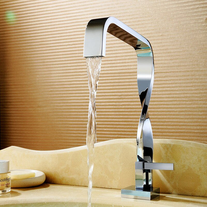 Twist Chrome Baño Grifo Lavabo Grifo Grifo de agua Mezclador de lavabo Grifo Torneira Grifo de agua Grifo Mezcladores de latón