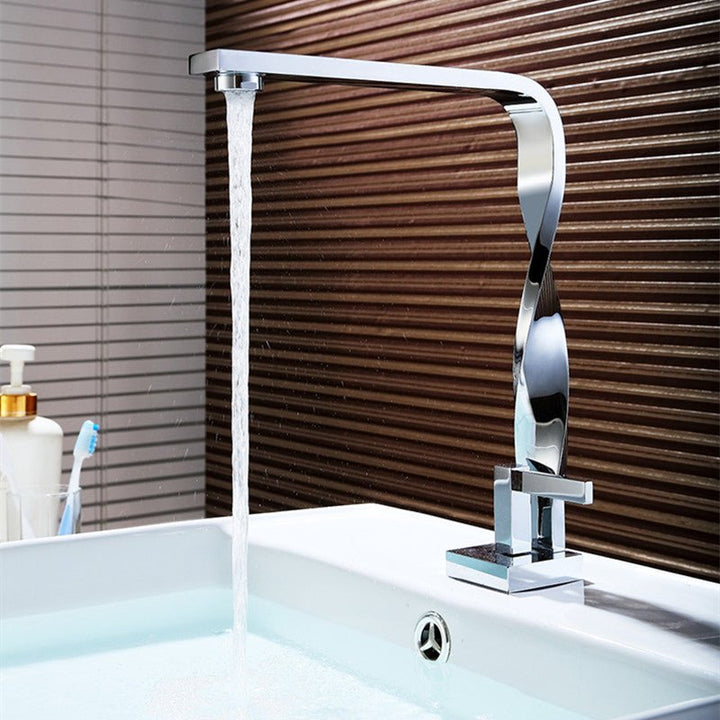 Twist Chrome Baño Grifo Lavabo Grifo Grifo de agua Mezclador de lavabo Grifo Torneira Grifo de agua Grifo Mezcladores de latón