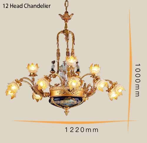 Villa Chandelier Hotel Foyer Large Chandeliers Copper Suspension Lighting Art Deco Hanging Lamp Chandelier Lighting