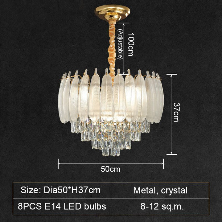 White Modern Living Room Crystal Chandelier - ATY Home Decor