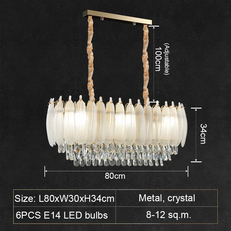 White Modern Living Room Crystal Chandelier - ATY Home Decor