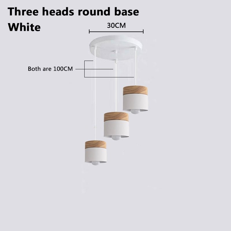 Wooden Nordic Simplicity LED E27 Pendant light Modern Hanging Lights